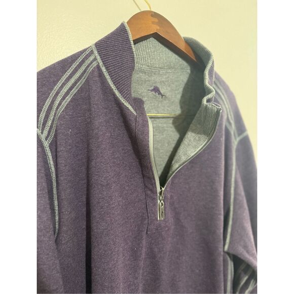 Tommy Bahama Men’s Flip Shore 1/4 -Zip Reversible Sweatshirt Men’s Size Large - Picture 7 of 11